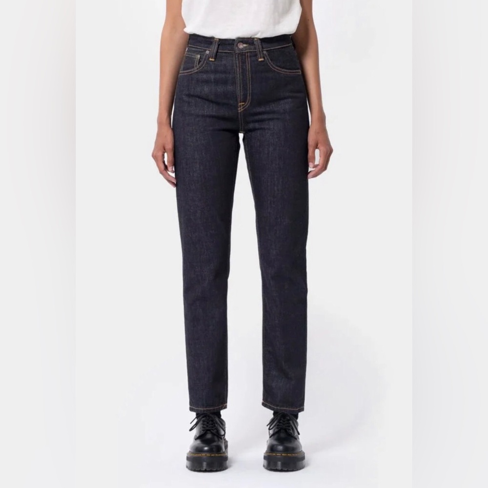 NUDIE JEANS Breezy Britt Rinsed Original High Waist Organic Cotton 26 x 28